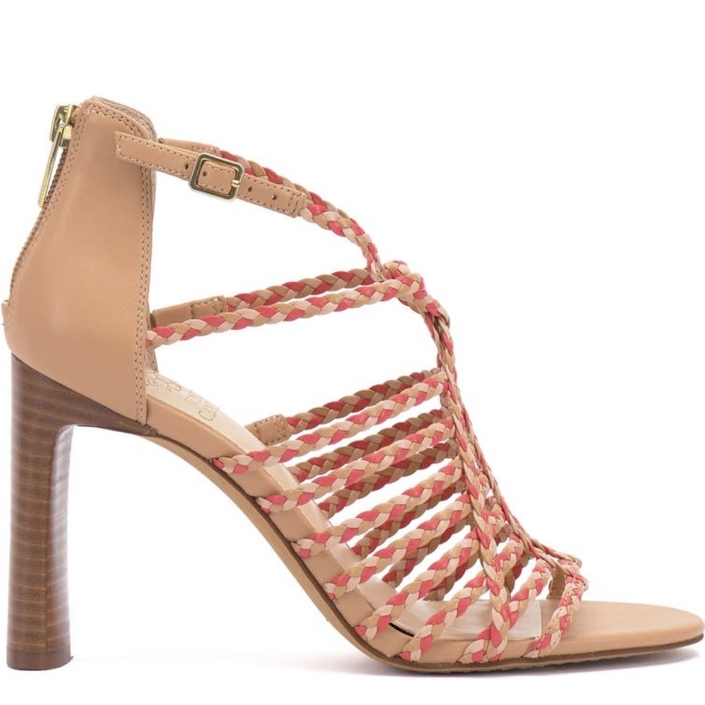 Vince Camuto VC-Ariah Soft‎ Nappa Heels pink and tan - Picture 2 of 10